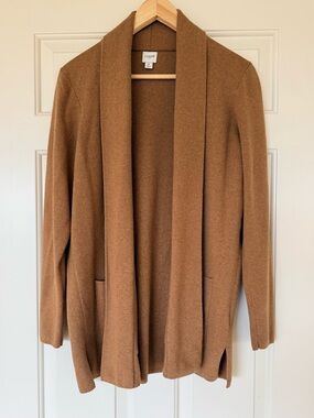 J. Crew Women's Camel Open-Front Shawl Collar Sweater M